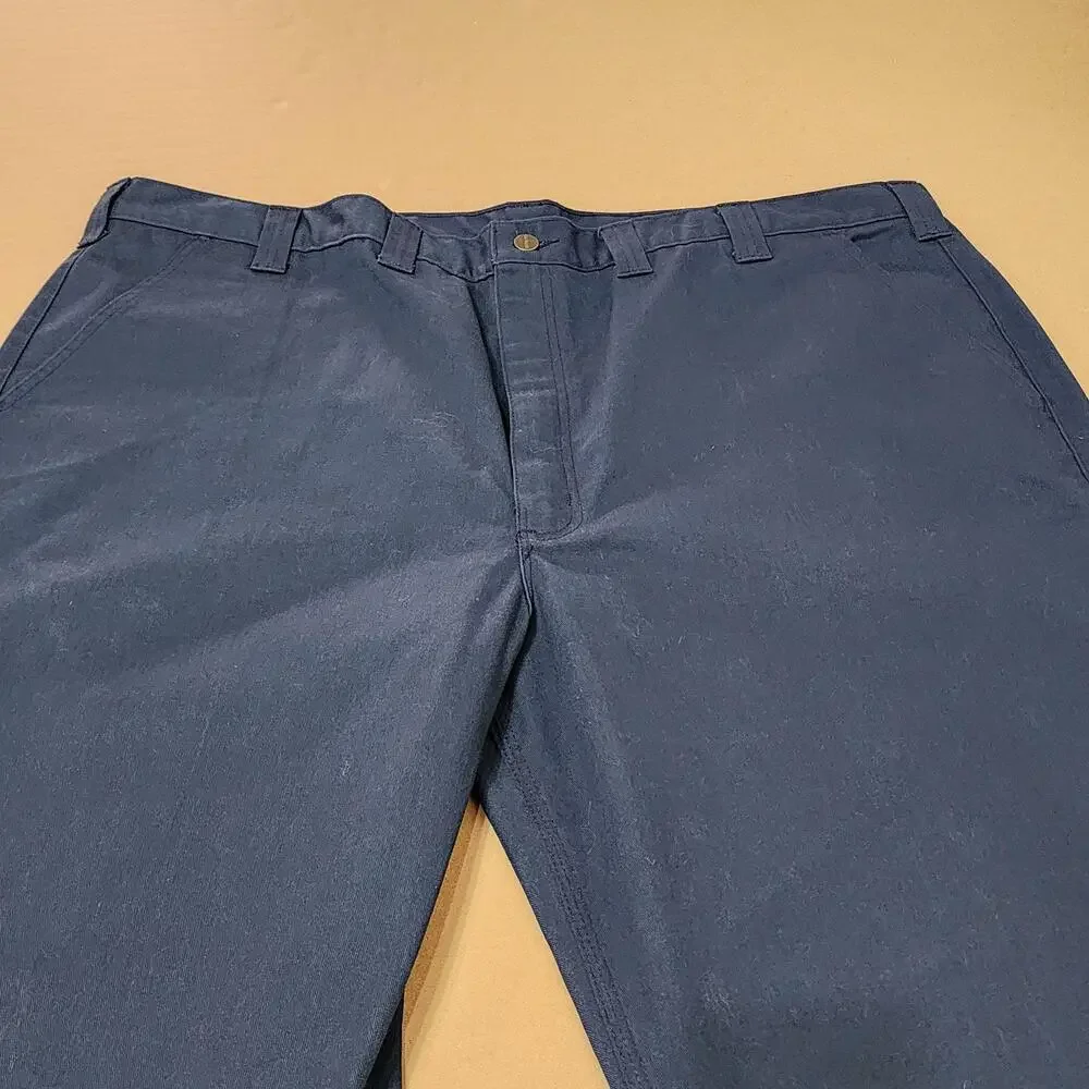 Carhartt Pants Mens 48x32 Blue Chino Relaxed Workwear Big Tall B260 Twill
